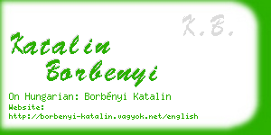 katalin borbenyi business card